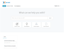 Tablet Screenshot of help.harvest.org